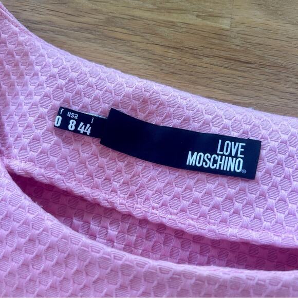 Love Moschino Iconic Barbiecore Pink Sheath Dress with Heart Pockets Sz 8 - Picture 9 of 12
